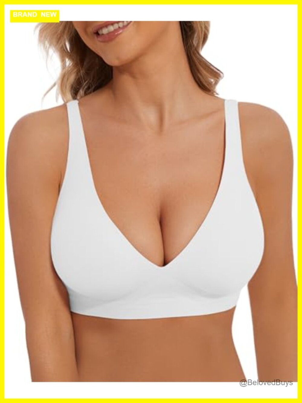 Deep V Wireless Push Up Bralette Padded Seamless Nylon Spandex Bra